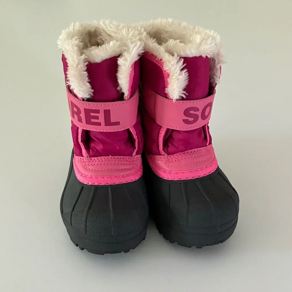Sorel Kids Size 8 Snow Commander Pink Snow Waterproof Winter Boots NC1960-652